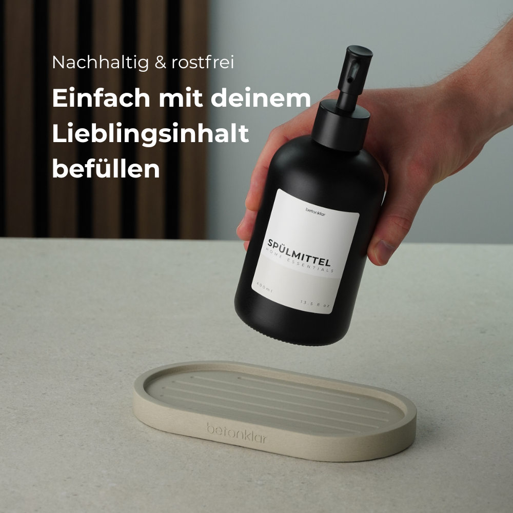 Seifenspenderset mit Dekotablett 'Ina' (3-teilig)