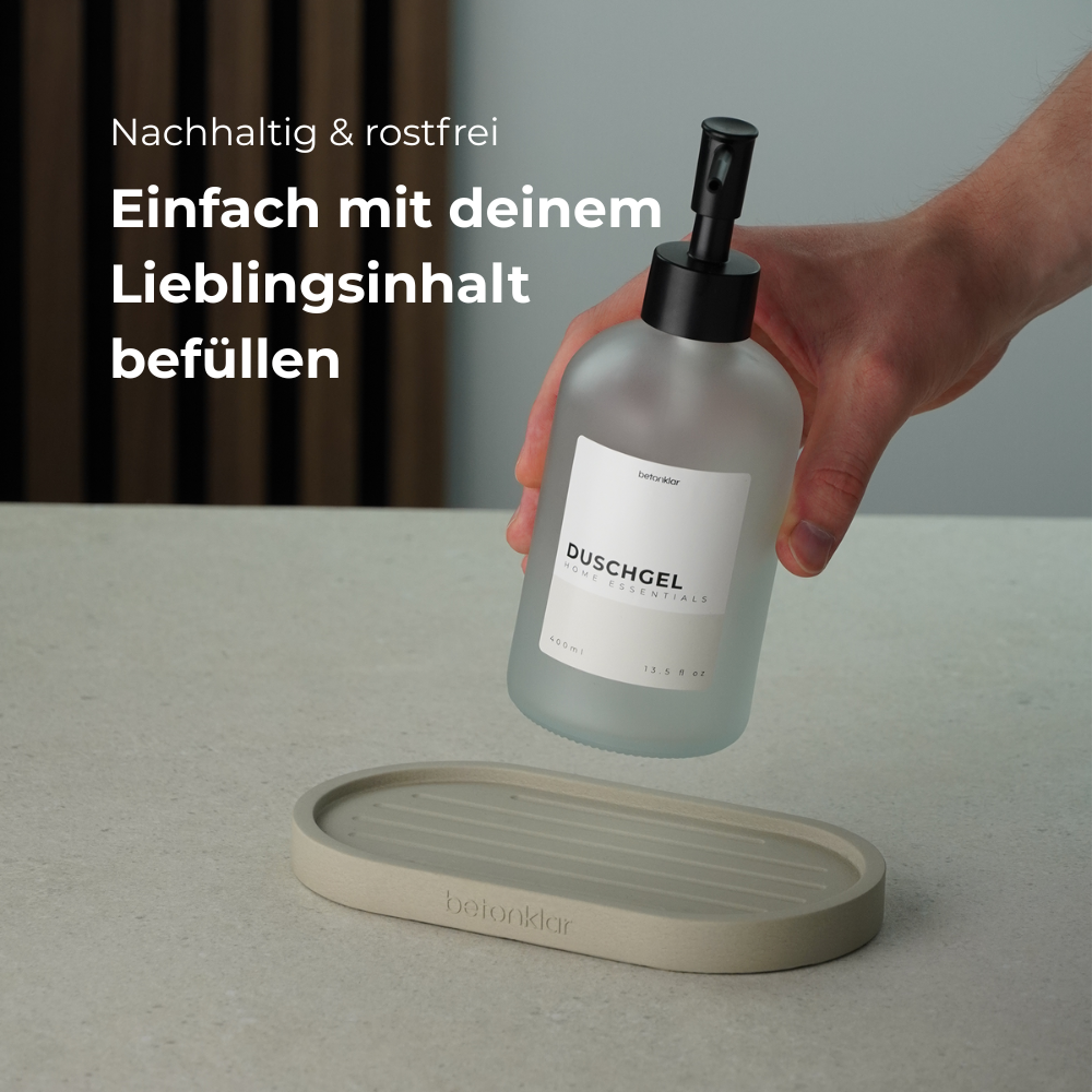 Seifenspenderset mit Dekotablett 'Ina' (3-teilig)