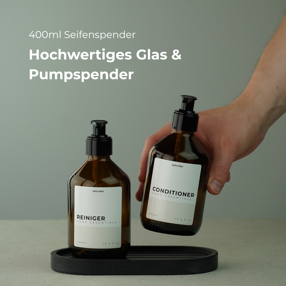 Seifenspenderset mit Dekotablett 'Ina' (3-teilig)