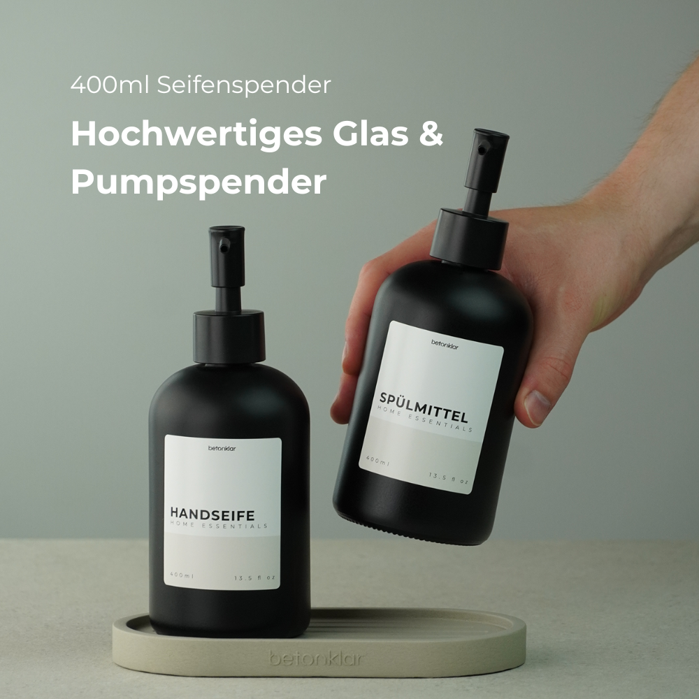 Seifenspenderset mit Dekotablett 'Ina' (3-teilig)