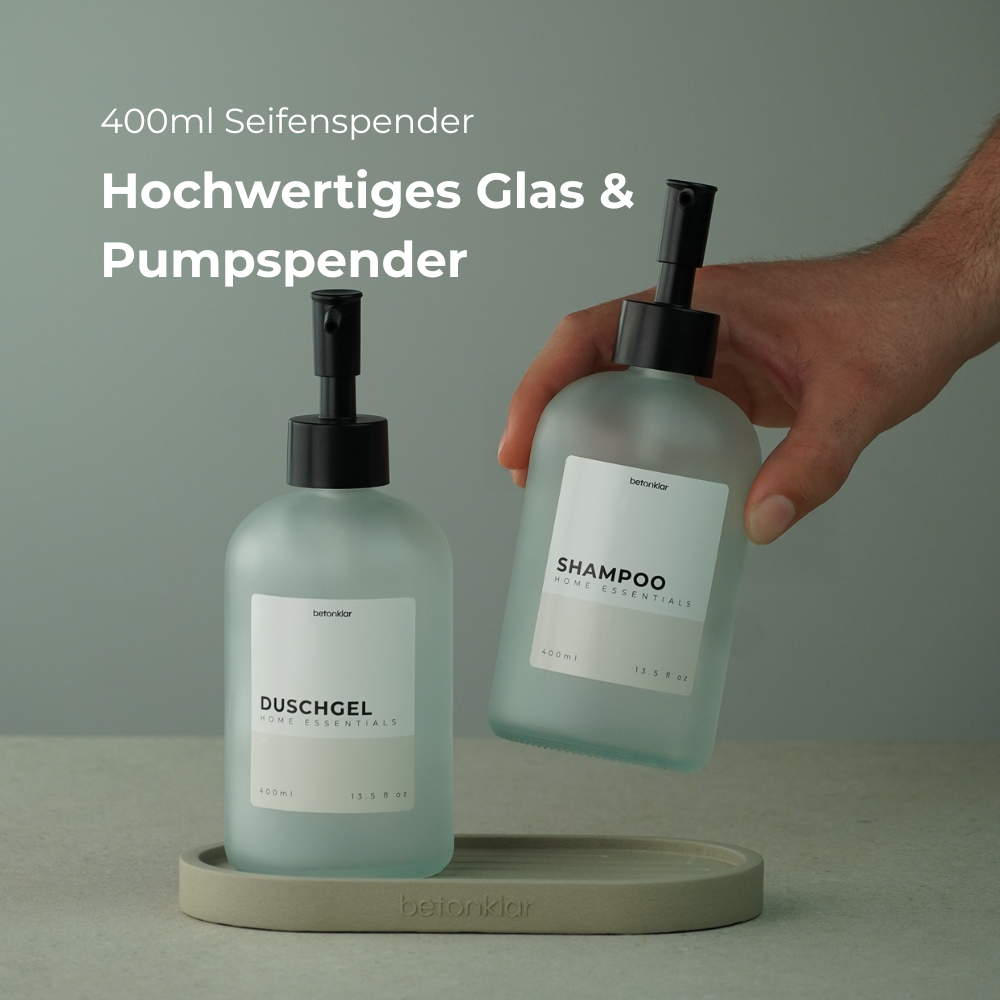 Seifenspenderset mit Dekotablett 'Ina' (3-teilig)