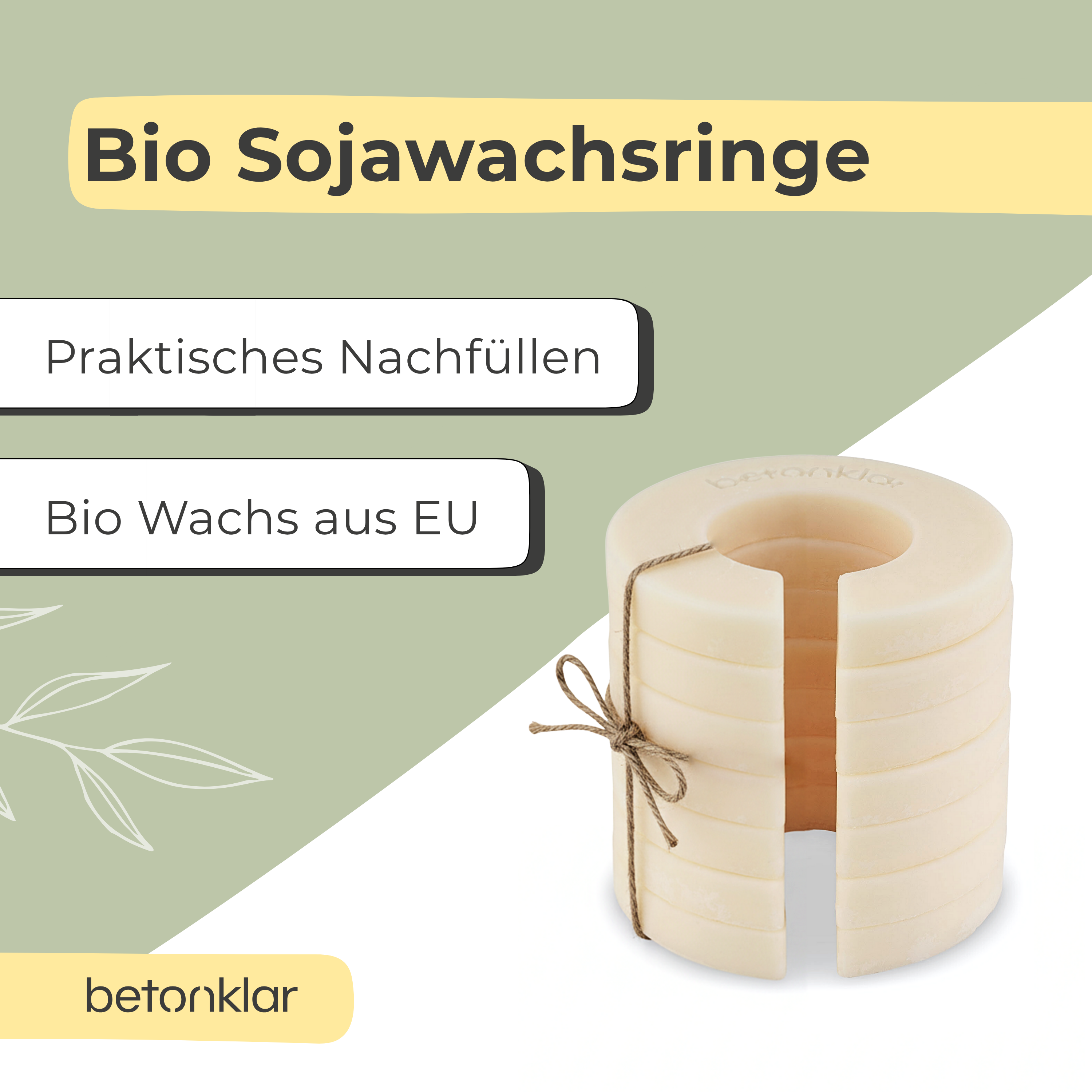 Bio Soja Wachsringe (zum Nachfüllen)