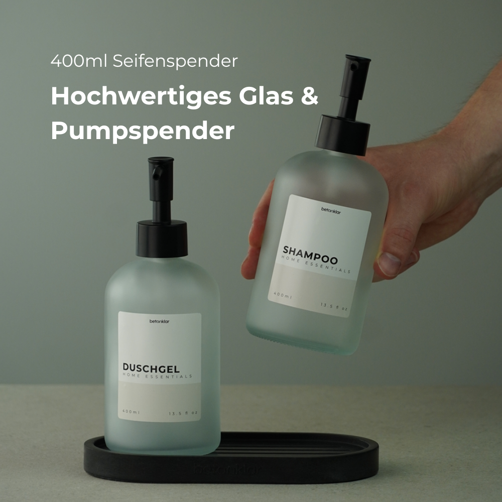 Seifenspenderset mit Dekotablett 'Ina' (3-teilig)
